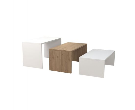 ΤΡΑΠΕΖΙ ΣΑΛΟΝΙΟΥ ΣΕΤ 3ΤΜΧ BENTIL HM9444.11 ΜΕΛΑΜΙΝΗ SONAMA-ΛΕΥΚΟ 65x35x45Υεκ - ΤΡΑΠΕΖΙΑ ΚΟΥΖΙΝΑΣ στο Milonadakis.gr