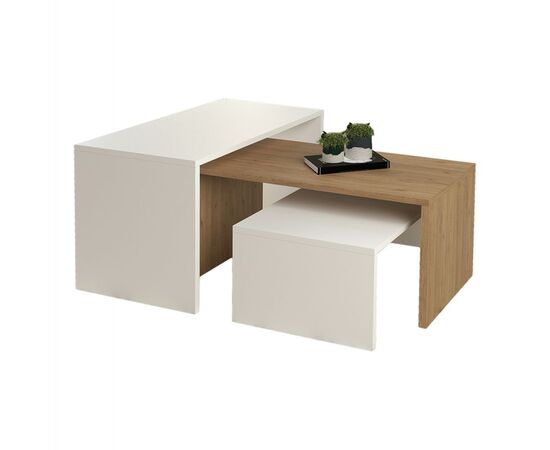 ΤΡΑΠΕΖΙ ΣΑΛΟΝΙΟΥ ΣΕΤ 3ΤΜΧ BENTIL HM9444.11 ΜΕΛΑΜΙΝΗ SONAMA-ΛΕΥΚΟ 65x35x45Υεκ - ΤΡΑΠΕΖΙΑ ΚΟΥΖΙΝΑΣ στο Milonadakis.gr