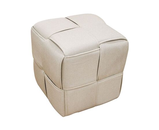 LINE ΣΚΑΜΠΟ CREAM ΥΦΑΣΜΑ 40X40X40εκ. - ΠΟΥΦ - ΣΚΑΜΠΟ - ΜΠΑΟΥΛΟ στο Milonadakis.gr