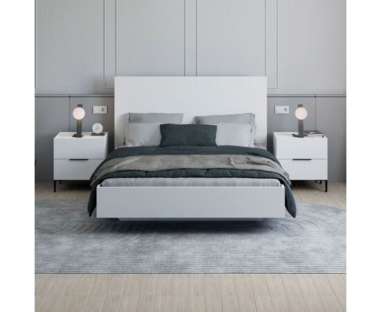 Κρεβάτι διπλό Oryana Ι pakoworld  σε λευκή diamont απόχρωση 160x200εκ - ΚΡΕΒΑΤΙΑ στο Milonadakis.gr