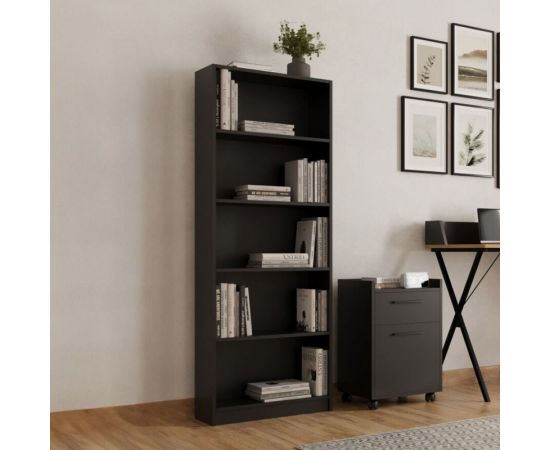 Βιβλιοθήκη Max pakoworld σε ανθρακί απόχρωση 58x23x170εκ - ΒΙΒΛΙΟΘΗΚΕΣ στο Milonadakis.gr