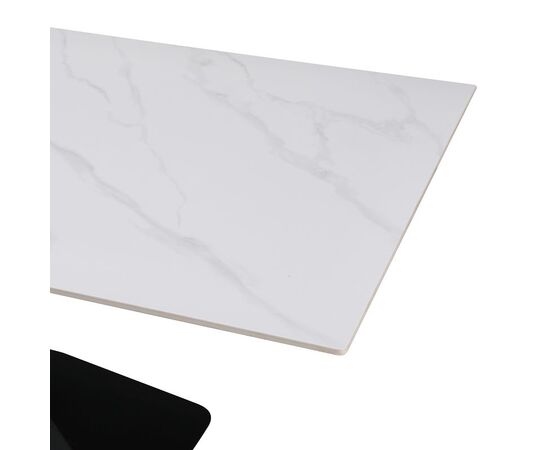 Τραπέζι Tafel pakoword Sintered stone λευκό με μεταλλικά πόδια σε μαύρη απόχρωση 180x90x76εκ - ΤΡΑΠΕΖΙΑ ΚΟΥΖΙΝΑΣ στο Milonadakis.gr
