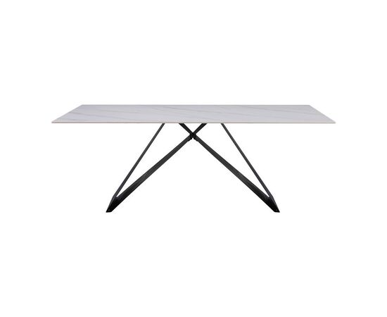 Τραπέζι Meja pakoword Sintered stone λευκό με μεταλλικά πόδια σε μαύρη απόχρωση 200x100x76εκ - ΤΡΑΠΕΖΙΑ ΚΟΥΖΙΝΑΣ στο Milonadakis.gr