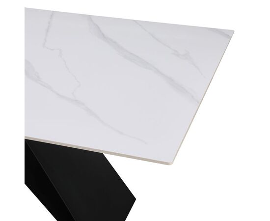 Τραπέζι Meja pakoword Sintered stone λευκό με μεταλλικά πόδια σε μαύρη απόχρωση 200x100x76εκ - ΤΡΑΠΕΖΙΑ ΚΟΥΖΙΝΑΣ στο Milonadakis.gr