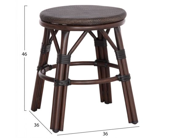ΣΚΑΜΠΟ ΑΛΟΥΜΙΝΙΟΥ CHINO HM6285.01 BAMBOO LOOK ΚΑΦΕ-TEXTILENE ΚΑΦΕ Φ36x46Υεκ. - ΣΚΑΜΠΩ στο Milonadakis.gr