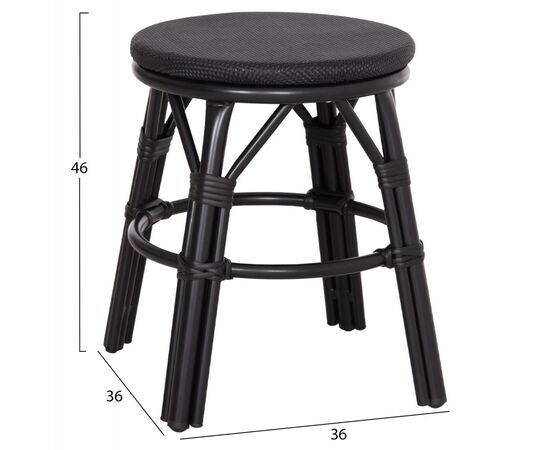 ΣΚΑΜΠΟ ΑΛΟΥΜΙΝΙΟΥ CHINO HM6285.02 BAMBOO LOOK & TEXTILENE ΣΕ ΜΑΥΡΟ Φ36x46Υεκ. - ΣΚΑΜΠΩ στο Milonadakis.gr