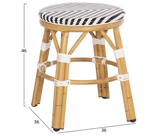 ΣΚΑΜΠΟ ΑΛΟΥΜΙΝΙΟΥ CHINO HM6285.03 BAMBOO LOOK-TEXTILENE ΛΕΥΚΟ-ΜΑΥΡΟ Φ36x46Υεκ. - ΣΚΑΜΠΩ στο Milonadakis.gr