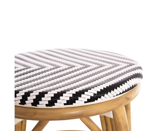 ΣΚΑΜΠΟ ΑΛΟΥΜΙΝΙΟΥ CHINO HM6285.03 BAMBOO LOOK-TEXTILENE ΛΕΥΚΟ-ΜΑΥΡΟ Φ36x46Υεκ. - ΣΚΑΜΠΩ στο Milonadakis.gr
