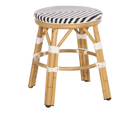 ΣΚΑΜΠΟ ΑΛΟΥΜΙΝΙΟΥ CHINO HM6285.03 BAMBOO LOOK-TEXTILENE ΛΕΥΚΟ-ΜΑΥΡΟ Φ36x46Υεκ. - ΣΚΑΜΠΩ στο Milonadakis.gr