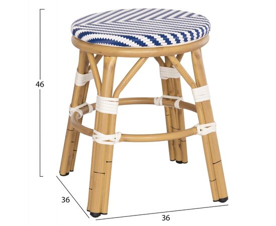 ΣΚΑΜΠΟ ΑΛΟΥΜΙΝΙΟΥ CHINO HM6285.05 BAMBOO LOOK-TEXTILENE ΛΕΥΚΟ-ΜΠΛΕ Φ36x46Υεκ. - ΣΚΑΜΠΩ στο Milonadakis.gr