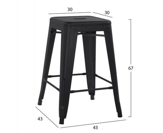 ΣΚΑΜΠΟ ΜΕΣΑΙΟΥ ΥΨΟΥΣ ΜΕΤΑΛΛΙΚΟ MELITA-PRO HM8573.42 ΜΑΥΡΟ ΜΑΤ 43x43x67Υεκ. - ΣΚΑΜΠΟ ΜΠΑΡ στο Milonadakis.gr