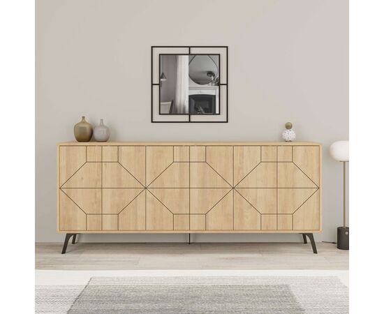 Μπουφές Bufel pakoworld σε φυσική απόχρωση 181x35x77.4εκ - ΜΠΟΥΦΕΔΕΣ-ΚΟΝΣΟΛΕΣ στο Milonadakis.gr