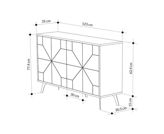 Μπουφές Dune pakoworld σε καρυδί απόχρωση 123x35x77.4εκ - ΜΠΟΥΦΕΔΕΣ-ΚΟΝΣΟΛΕΣ στο Milonadakis.gr