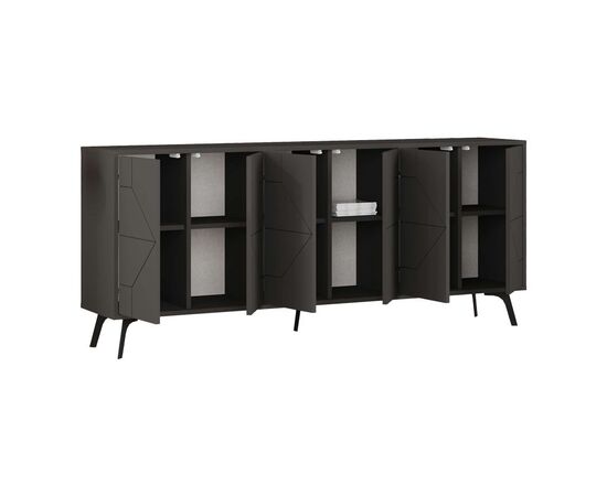 Μπουφές Dune pakoworld σε ανθρακί απόχρωση 181x35x77.4εκ - ΜΠΟΥΦΕΔΕΣ-ΚΟΝΣΟΛΕΣ στο Milonadakis.gr