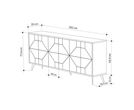 Μπουφές Dune pakoworld σε ανθρακί απόχρωση 181x35x77.4εκ - ΜΠΟΥΦΕΔΕΣ-ΚΟΝΣΟΛΕΣ στο Milonadakis.gr