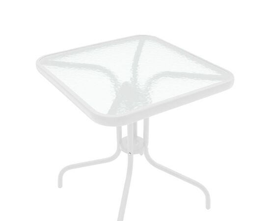 Τραπέζι Watson pakoworld μέταλλο λευκό- γυαλί 70x70x70εκ - ΤΡΑΠΕΖΙΑ ΕΞ. ΧΩΡΟΥ στο Milonadakis.gr
