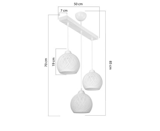 Φωτιστικό οροφής τρίφωτο PWL-0973 II pakoworld Ε27 λευκό 50x18x85εκ - ΦΩΤΙΣΤΙΚΑ ΟΡΟΦΗΣ στο Milonadakis.gr