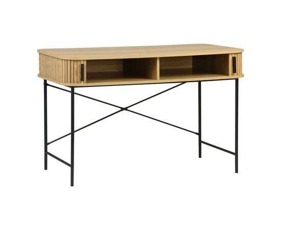 Κονσόλα Scandi pakoworld MDF/Metal σε φυσική απόχρωση με μεταλλικά μαύρα πόδια 120x60x76,5εκ - ΣΥΡΤΑΡΙΕΡΕΣ - ΤΟΥΑΛΕΤΕΣ στο Milonadakis.gr