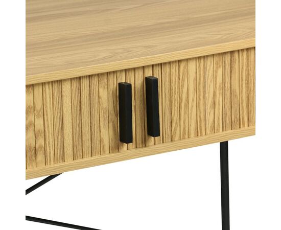Κονσόλα Scandi pakoworld MDF/Metal σε φυσική απόχρωση με μεταλλικά μαύρα πόδια 120x60x76,5εκ - ΣΥΡΤΑΡΙΕΡΕΣ - ΤΟΥΑΛΕΤΕΣ στο Milonadakis.gr