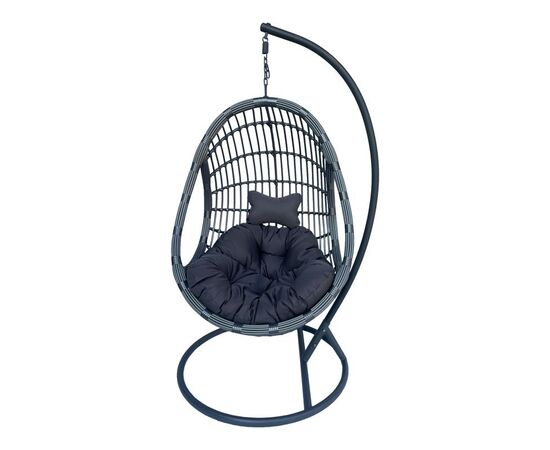 Κούνια φωλιά με βάση Cungo pakoworld μέταλλο - pe rattan σε γκρι απόχρωση 125x105x195εκ - ΚΟΥΝΙΕΣ - ΦΩΛΙΕΣ στο Milonadakis.gr