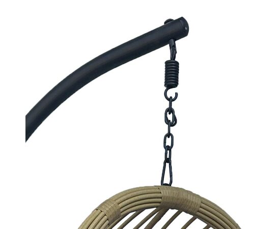 Κούνια φωλιά με βάση Cungo pakoworld μέταλλο μαύρο- pe rattan μπεζ με μαύρο μαξιλάρι 125x105x195εκ - ΚΟΥΝΙΕΣ - ΦΩΛΙΕΣ στο Milonadakis.gr