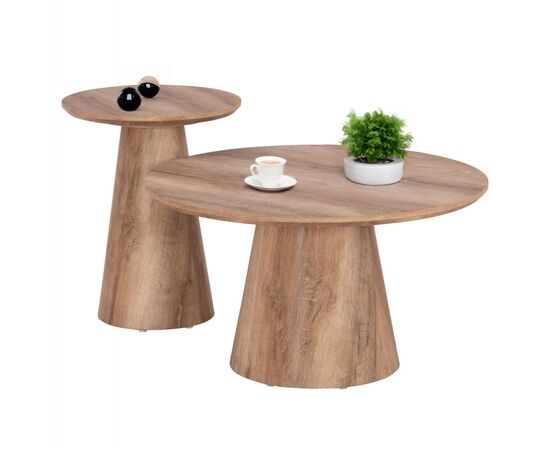 ΣΕΤ 2ΤΜΧ ΤΡΑΠΕΖΙΑ ΣΑΛΟΝΙΟΥ KARAN HM21085 MDF ΦΥΣΙΚΟ ΞΥΛΟΥ Φ80εκ & Φ45εκ - ΤΡΑΠΕΖΑΚΙΑ ΣΑΛΟΝΙΟΥ στο Milonadakis.gr