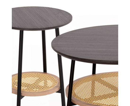 ΣΕΤ 2ΤΜΧ ΤΡΑΠΕΖΙΑ ΣΑΛΟΝΙΟΥ SEWELL HM21087 MDF-ΜΕΤΑΛΛΟ-ΣΥΝΘΕΤΙΚΟ RATTAN Φ80εκ & Φ45εκ - ΤΡΑΠΕΖΑΚΙΑ ΣΑΛΟΝΙΟΥ στο Milonadakis.gr