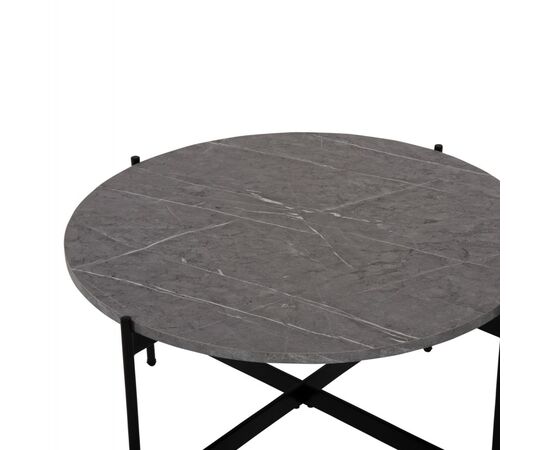 ΣΕΤ 2ΤΜΧ ΤΡΑΠΕΖΙΑ ΣΑΛΟΝΙΟΥ RONDA HM21089.01 MDF ΓΚΡΙ ΜΑΡΜΑΡΟ Φ80εκ & Φ50εκ - ΤΡΑΠΕΖΑΚΙΑ ΣΑΛΟΝΙΟΥ στο Milonadakis.gr