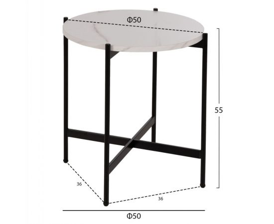 ΣΕΤ 2ΤΜΧ ΤΡΑΠΕΖΙΑ ΣΑΛΟΝΙΟΥ RONDA HM21089.04 MDF ΛΕΥΚΟ ΜΑΡΜΑΡΟ Φ80εκ & Φ50εκ - ΤΡΑΠΕΖΑΚΙΑ ΣΑΛΟΝΙΟΥ στο Milonadakis.gr