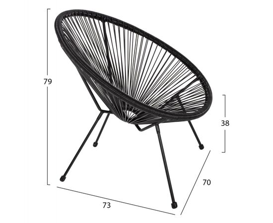 ΣΕΤ ΕΞΩΤΕΡΙΚΟΥ ΧΩΡΟΥ 3ΤΜΧ ACAPULCO HM21101 TWISTED WICKER-ΜΕΤΑΛΛΟ ΣΕ ΜΑΥΡΟ - ΣΕΤ ΣΑΛΟΝΙΑ στο Milonadakis.gr