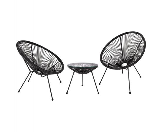 ΣΕΤ ΕΞΩΤΕΡΙΚΟΥ ΧΩΡΟΥ 3ΤΜΧ ACAPULCO HM21101 TWISTED WICKER-ΜΕΤΑΛΛΟ ΣΕ ΜΑΥΡΟ - ΣΕΤ ΣΑΛΟΝΙΑ στο Milonadakis.gr