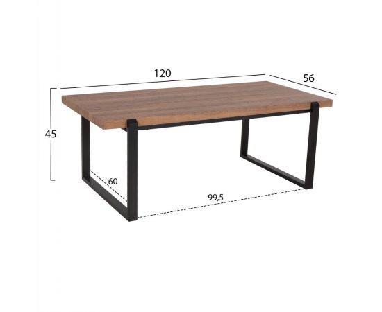 ΤΡΑΠΕΖΙ ΣΑΛΟΝΙΟΥ SHABEN HM9585.04 MDF ΚΑΡΥΔΙ ΞΥΛΟ-ΜΑΥΡΗ ΜΕΤΑΛΛΙΚΗ ΒΑΣΗ 120x56X45Yεκ. - ΤΡΑΠΕΖΙΑ ΚΟΥΖΙΝΑΣ στο Milonadakis.gr
