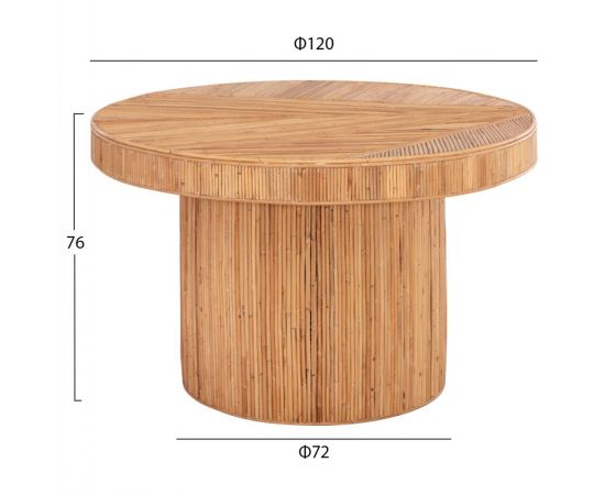 ΤΡΑΠΕΖΙ ΤΡΑΠΕΖΑΡΙΑΣ GATSBY HM9884 ΦΥΣΙΚΟ RATTAN ΣΕ ΦΥΣΙΚΟ ΧΡΩΜΑ Φ120x76Υεκ. - ΤΡΑΠΕΖΙΑ ΚΟΥΖΙΝΑΣ στο Milonadakis.gr