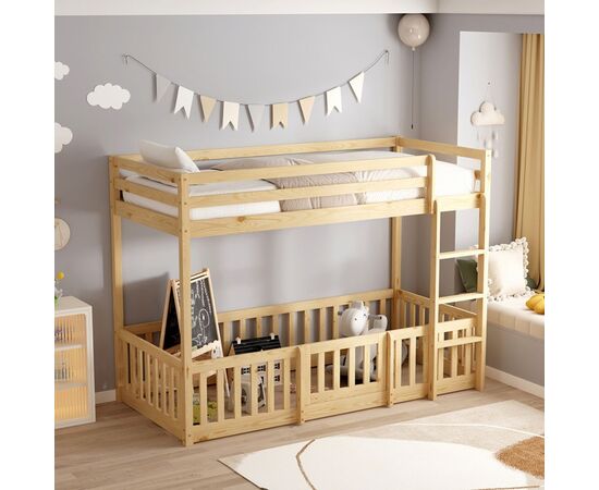 ΠΑΙΔΙΚΗ ΚΟΥΚΕΤΑ ΜΕ ΠΑΡΚΑΚΙ PLAYKID HM703.01 ΞΥΛΟ ΠΕΥΚΟΥ ΦΥΣΙΚΟ ΓΙΑ 190x90εκ - ΠΑΙΔΙΚΟ ΔΩΜΑΤΙΟ στο Milonadakis.gr