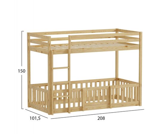 ΠΑΙΔΙΚΗ ΚΟΥΚΕΤΑ ΜΕ ΠΑΡΚΑΚΙ PLAYKID HM703.01 ΞΥΛΟ ΠΕΥΚΟΥ ΦΥΣΙΚΟ ΓΙΑ 190x90εκ - ΠΑΙΔΙΚΟ ΔΩΜΑΤΙΟ στο Milonadakis.gr
