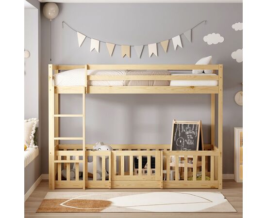 ΠΑΙΔΙΚΗ ΚΟΥΚΕΤΑ ΜΕ ΠΑΡΚΑΚΙ PLAYKID HM703.01 ΞΥΛΟ ΠΕΥΚΟΥ ΦΥΣΙΚΟ ΓΙΑ 190x90εκ - ΠΑΙΔΙΚΟ ΔΩΜΑΤΙΟ στο Milonadakis.gr