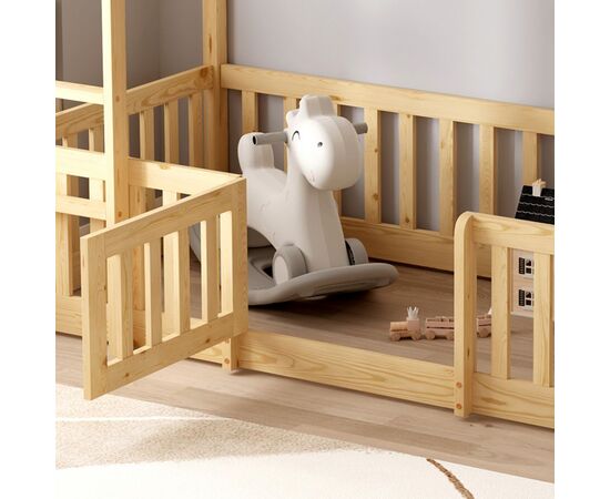 ΠΑΙΔΙΚΗ ΚΟΥΚΕΤΑ ΜΕ ΠΑΡΚΑΚΙ PLAYKID HM703.01 ΞΥΛΟ ΠΕΥΚΟΥ ΦΥΣΙΚΟ ΓΙΑ 190x90εκ - ΠΑΙΔΙΚΟ ΔΩΜΑΤΙΟ στο Milonadakis.gr