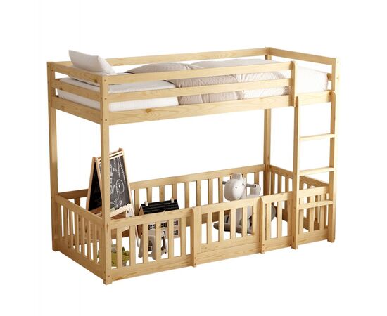 ΠΑΙΔΙΚΗ ΚΟΥΚΕΤΑ ΜΕ ΠΑΡΚΑΚΙ PLAYKID HM703.01 ΞΥΛΟ ΠΕΥΚΟΥ ΦΥΣΙΚΟ ΓΙΑ 190x90εκ - ΠΑΙΔΙΚΟ ΔΩΜΑΤΙΟ στο Milonadakis.gr