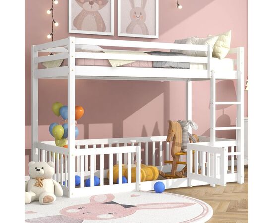ΠΑΙΔΙΚΗ ΚΟΥΚΕΤΑ ΜΕ ΠΑΡΚΑΚΙ PLAYKID HM703.03 ΞΥΛΟ ΠΕΥΚΟΥ ΛΕΥΚΟ ΓΙΑ 190x90εκ - ΠΑΙΔΙΚΟ ΔΩΜΑΤΙΟ στο Milonadakis.gr