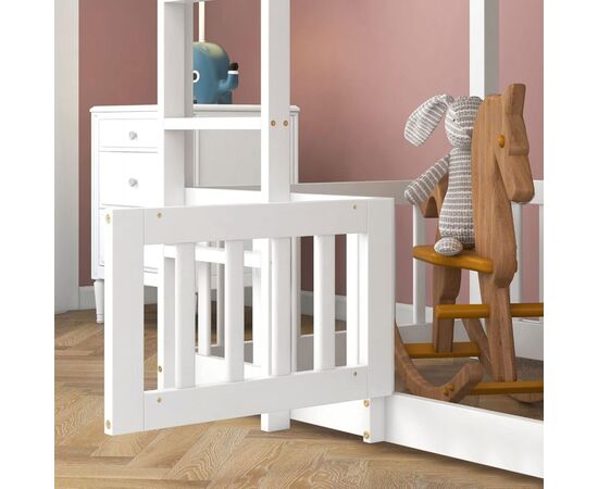 ΠΑΙΔΙΚΗ ΚΟΥΚΕΤΑ ΜΕ ΠΑΡΚΑΚΙ PLAYKID HM703.03 ΞΥΛΟ ΠΕΥΚΟΥ ΛΕΥΚΟ ΓΙΑ 190x90εκ - ΠΑΙΔΙΚΟ ΔΩΜΑΤΙΟ στο Milonadakis.gr