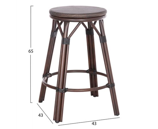 ΣΚΑΜΠΟ ΑΛΟΥΜΙΝΙΟΥ ΜΕΣ.ΥΨΟΥΣ CHINO HM6286.01 BAMBOO LOOK & TEXTILENE ΚΑΦΕ 43x43x65Υεκ - ΣΚΑΜΠΩ στο Milonadakis.gr