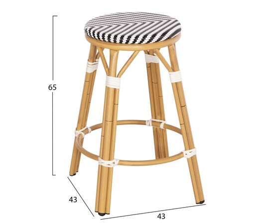 ΣΚΑΜΠΟ ΑΛΟΥΜΙΝΙΟΥ ΜΕΣ.ΥΨΟΥΣ CHINO HM6286.03 BAMBOO LOOK & TEXTILENE 43x43x65Υεκ - ΣΚΑΜΠΩ στο Milonadakis.gr