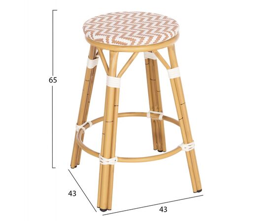 ΣΚΑΜΠΟ ΑΛΟΥΜΙΝΙΟΥ ΜΕΣ.ΥΨΟΥΣ CHINO HM6286.04 BAMBOO LOOK ΦΥΣΙΚΟ & TEXTILENE 43x43x65Υεκ - ΣΚΑΜΠΩ στο Milonadakis.gr