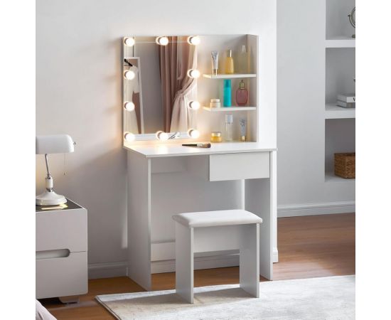 ΤΟΥΑΛΕΤΑ ΜΕ ΦΩΤΙΣΜΟ LED & ΡΑΦΙΑ LAURYN HM2501.03 ΜΕΛΑΜΙΝΗ ΣΕ ΛΕΥΚΟ 75x40x134.5Υεκ - ΣΥΡΤΑΡΙΕΡΕΣ - ΤΟΥΑΛΕΤΕΣ στο Milonadakis.gr
