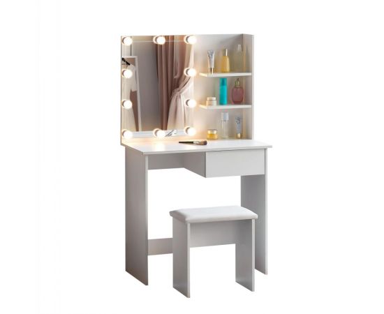ΤΟΥΑΛΕΤΑ ΜΕ ΦΩΤΙΣΜΟ LED & ΡΑΦΙΑ LAURYN HM2501.03 ΜΕΛΑΜΙΝΗ ΣΕ ΛΕΥΚΟ 75x40x134.5Υεκ - ΣΥΡΤΑΡΙΕΡΕΣ - ΤΟΥΑΛΕΤΕΣ στο Milonadakis.gr