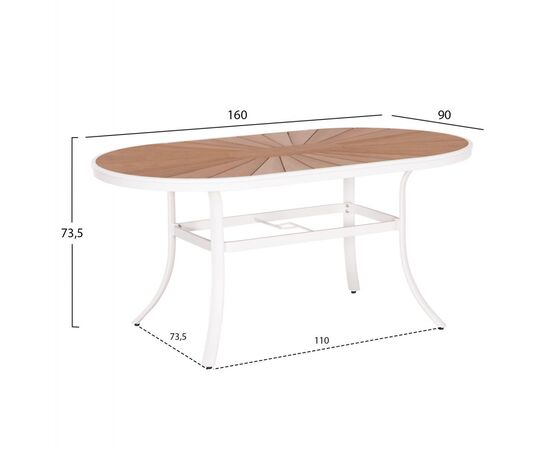 ΤΡΑΠΕΖΙ ΕΞΩΤ.ΧΩΡΟΥ TELAMO HM6288.02 ΑΛΟΥΜΙΝΙΟ ΛΕΥΚΟ & POLYWOOD 160X90Χ73.5Υεκ. - ΤΡΑΠΕΖΙΑ ΕΞ. ΧΩΡΟΥ στο Milonadakis.gr