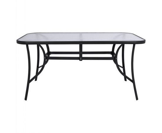 ΤΡΑΠΕΖΙ BRUNO 150X90Χ72Υεκ. ΜΕΤΑΛΛΙΚΟ ΜΑΥΡΟ ΜΕ ΓΥΑΛΙΝΗ ΕΠΙΦΑΝΕΙΑ HM5145.03 - ΤΡΑΠΕΖΙΑ ΕΞ. ΧΩΡΟΥ στο Milonadakis.gr