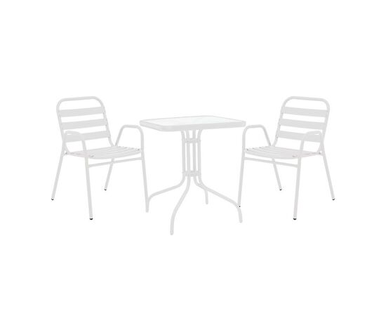 Τραπεζαρία Watson-Sussie pakoworld μέταλλο λευκό- γυαλί 70x70x70εκ - ΣΕΤ ΤΡΑΠΕΖΑΡΙΕΣ στο Milonadakis.gr