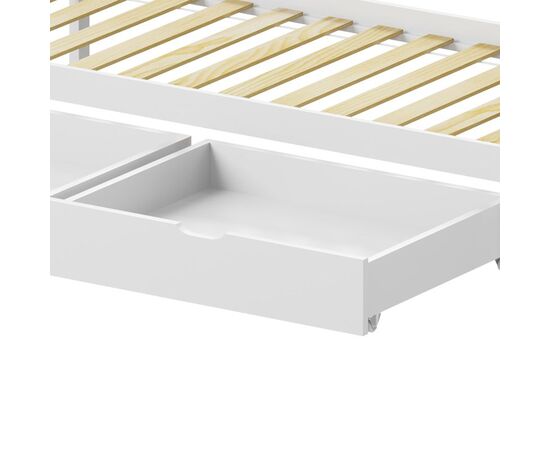 Παιδικό κρεβάτι Mellin τ.Montessori με 2 συρτάρια pakoworld ξύλο πεύκου σε λευκή απόχρωση 90x190εκ - ΠΑΙΔΙΚΟ ΔΩΜΑΤΙΟ στο Milonadakis.gr