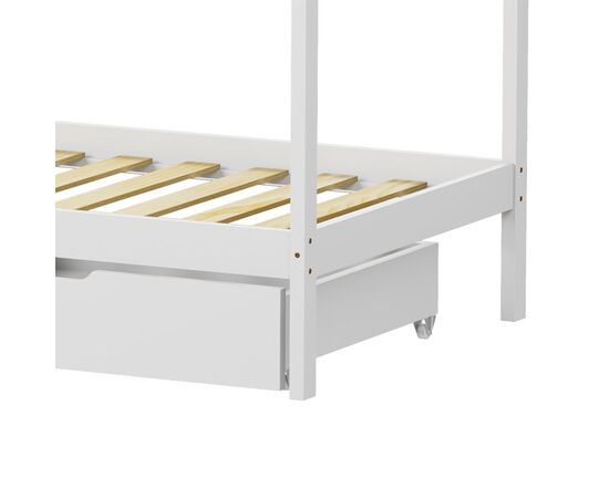 Παιδικό κρεβάτι Mellin τ.Montessori με 2 συρτάρια pakoworld ξύλο πεύκου σε λευκή απόχρωση 90x190εκ - ΠΑΙΔΙΚΟ ΔΩΜΑΤΙΟ στο Milonadakis.gr